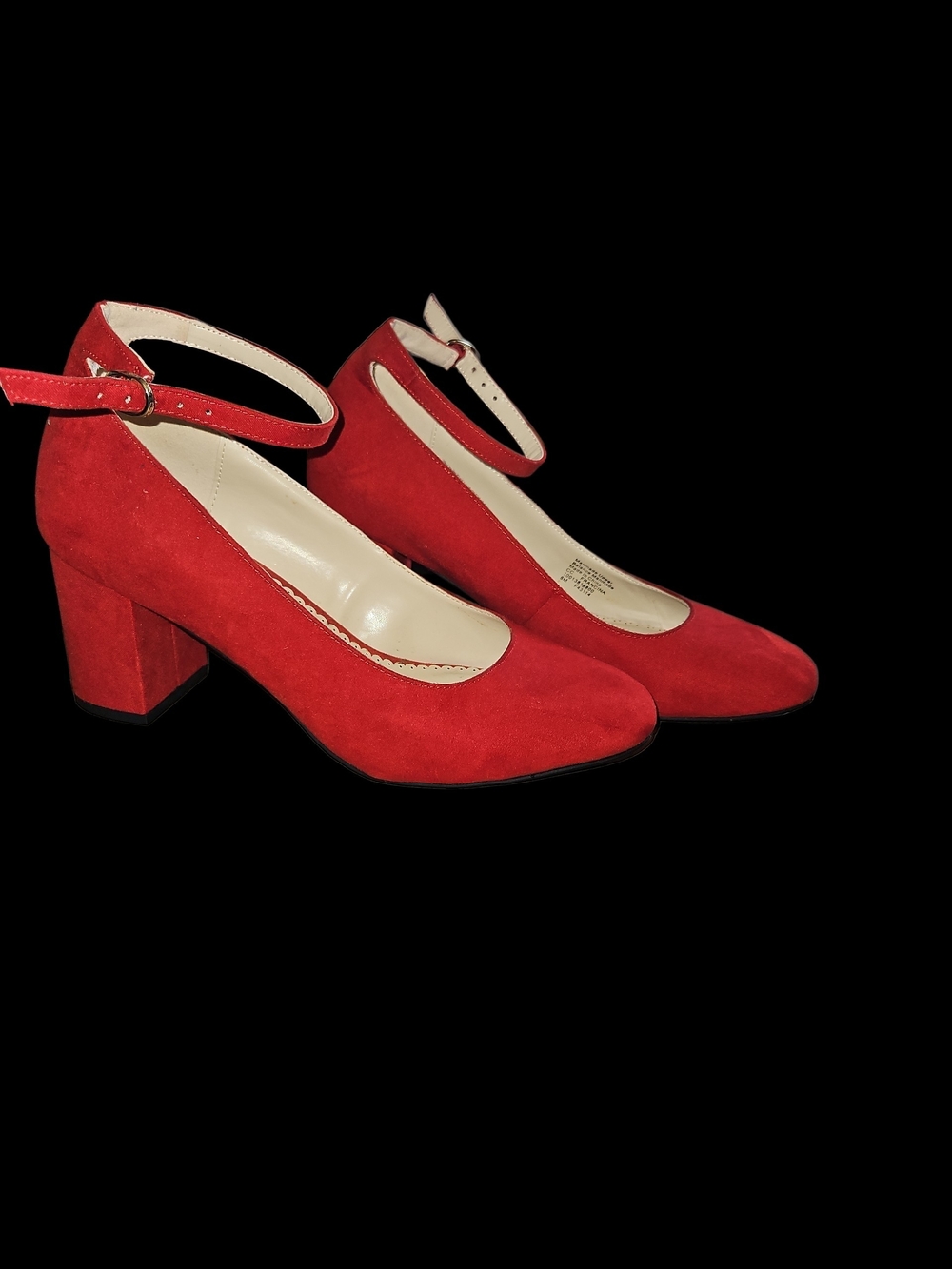 Charter Club Red Suede Mary Jane Block Heel Pumps